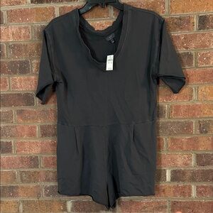 Aerie Black Short Sleeve Bodysuit